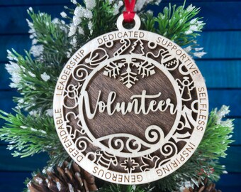 Volunteer - Wooden Christmas Ornament