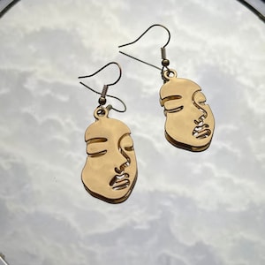 Face Shaped Earrings - Gold