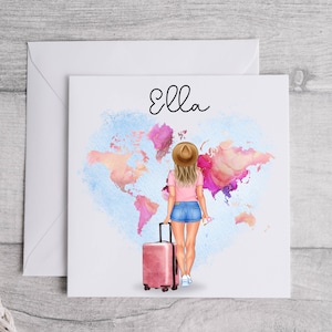 Biglietto personalizzato Vivi la vita che sogni, Viaggiare, Bon Voyage, Anno sabbatico, Regali di viaggio per lei, Carte personalizzate, L'avventura attende