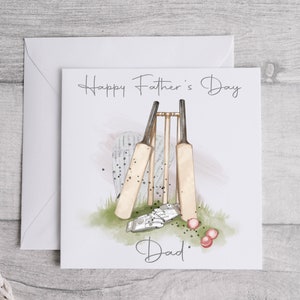 Biglietto per la festa del papà, Biglietti d'auguri di cricket, Biglietti di cricket personalizzati, Regali di cricket per lui, Papà, Figlio, Nonno, Stampe di cricket, Carte sportive
