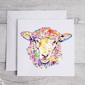 Aquarel schapen kaart