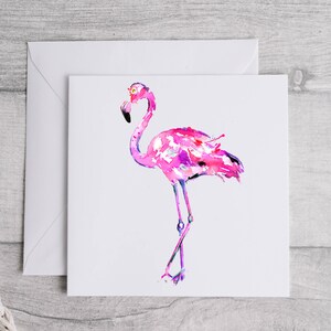 Aquarel Flamingo-kaart