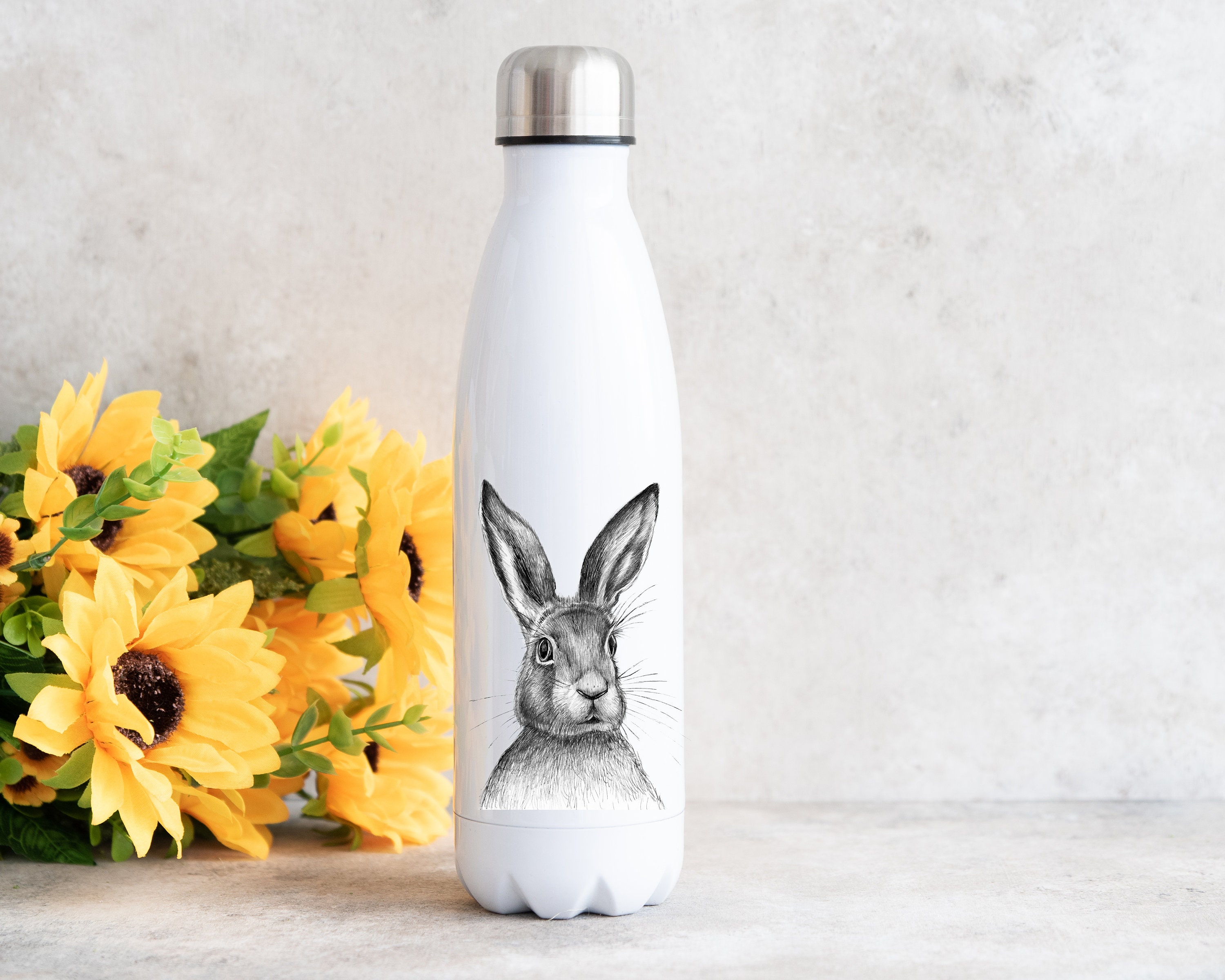 Personalised Rabbit Water Bottle, Bunny Water Bottle, Rabbit Gifts