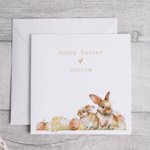 Carta di Pasqua felice personalizzata, carte coniglietto di Pasqua, carte nipote, carte nipote, carte di Pasqua per bambini, uova di Pasqua, buona Pasqua, coniglietto