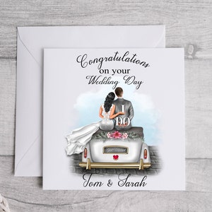 Personalised Wedding Card, Wedding Day Cards, Newly Weds, Bride and Groom, Congratulation Card, New Couple Cards, His And Hers, Just Married