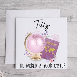 Cartão Oyster personalizado, cartão Bon Voyage, cartão de viagem, ano sabático, cartão Miss You, aventura aguarda, presentes de viagem