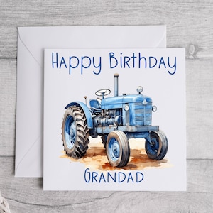 Cartão de trator vintage personalizado, cartão de trator para avô, filho, cartão de cumprimentos de aniversário, cartão de aniversário de agricultor, presentes loucos de trator