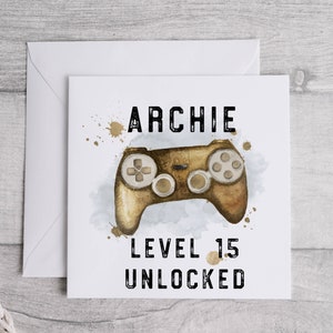Personalisierte Gamer Level Entsperrte Geburtstagskarte