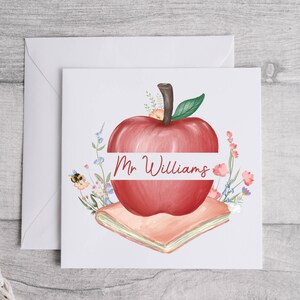 Carte de remerciement personnalisée pour le professeur