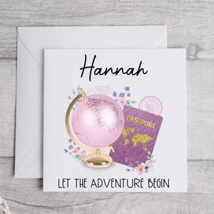 Carta personalizzata Let The Adventure Begin, Carte personalizzate, Bon Voyage Card, Carta di viaggio, Anno sabbatico, Avventura attende, Regali di viaggio