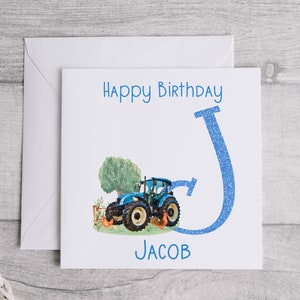 Personalised Tractor Card, Personalised Happy Birthday Card, Birthday Card, Tractor Cards, Tractor Gifts, Kids Tractor Cards, Kids Cards