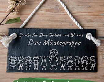 Abschiedsgeschenk für Erzieher - Personalisierte Gravur - 30x15 cm Türschild - Geschenk Kita Erzieherin Erzieher