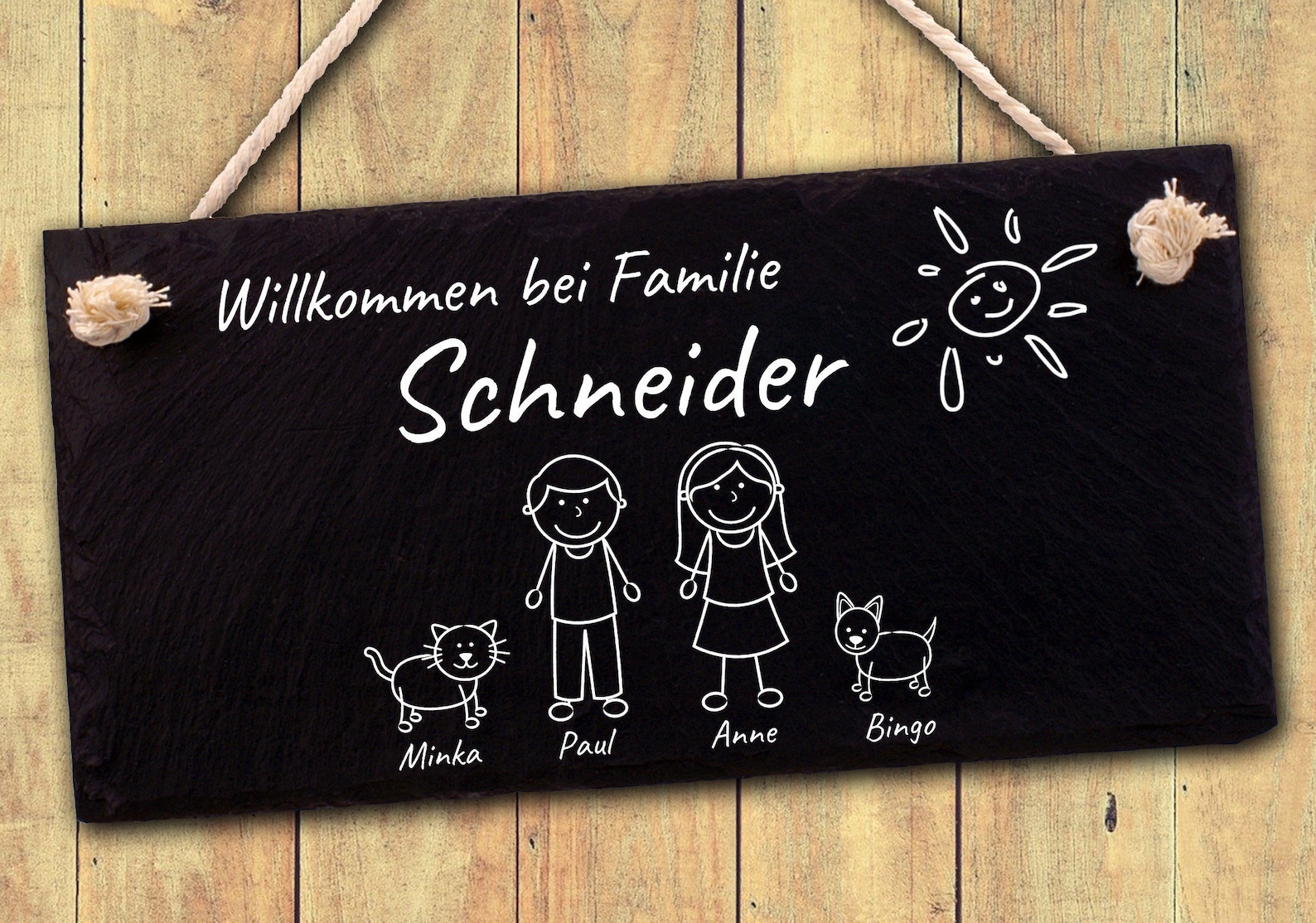 Türschild Familie, Willkommen bei Familie, Personalisiertes