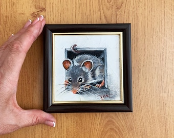 油絵 ネズミ 油絵ネズミ