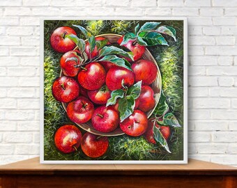 Red Apples Oil Painting on Canvas Fruit Painting