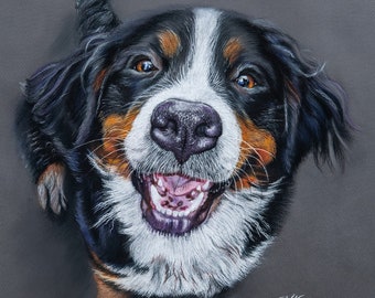 Custom Pet Portrait: Handmade Pastel Pencil Animal Painting