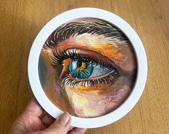 Girl's Eye Oil Painting on Canvas 6x6 inches