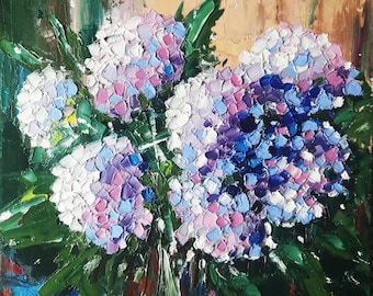 Hydrangea Painting: Original Impasto Floral Art, 10x10