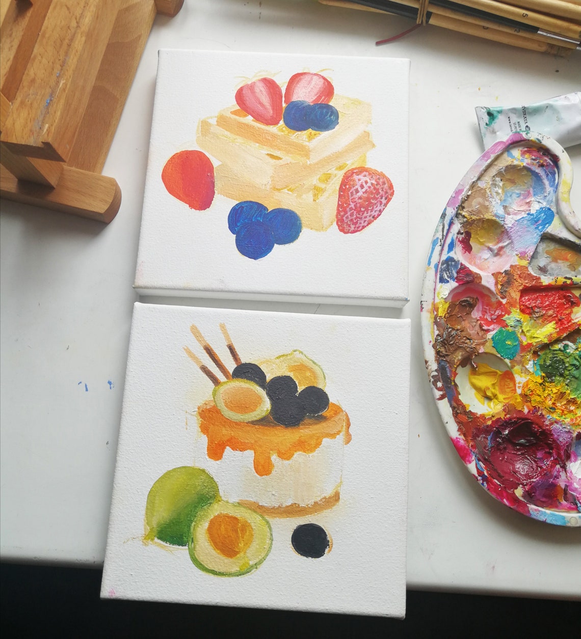 Dessert Painting Small Original Art Oil Painting 6 by 6 inches Etsy