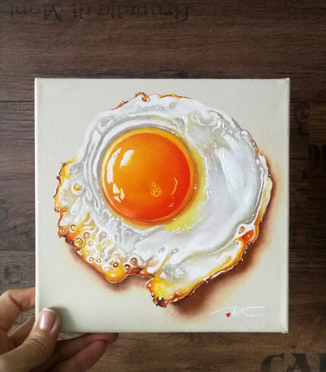 Fried Egg Painting Food Original Art Still Life Painting Hyperrealism Wall Art by Paintingvikart Etsy Canada