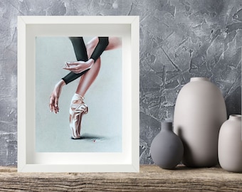 Ballerina Painting Original Art Ballet Painting Artwork Wall Art 8 x 10 from PaintingVIKArt