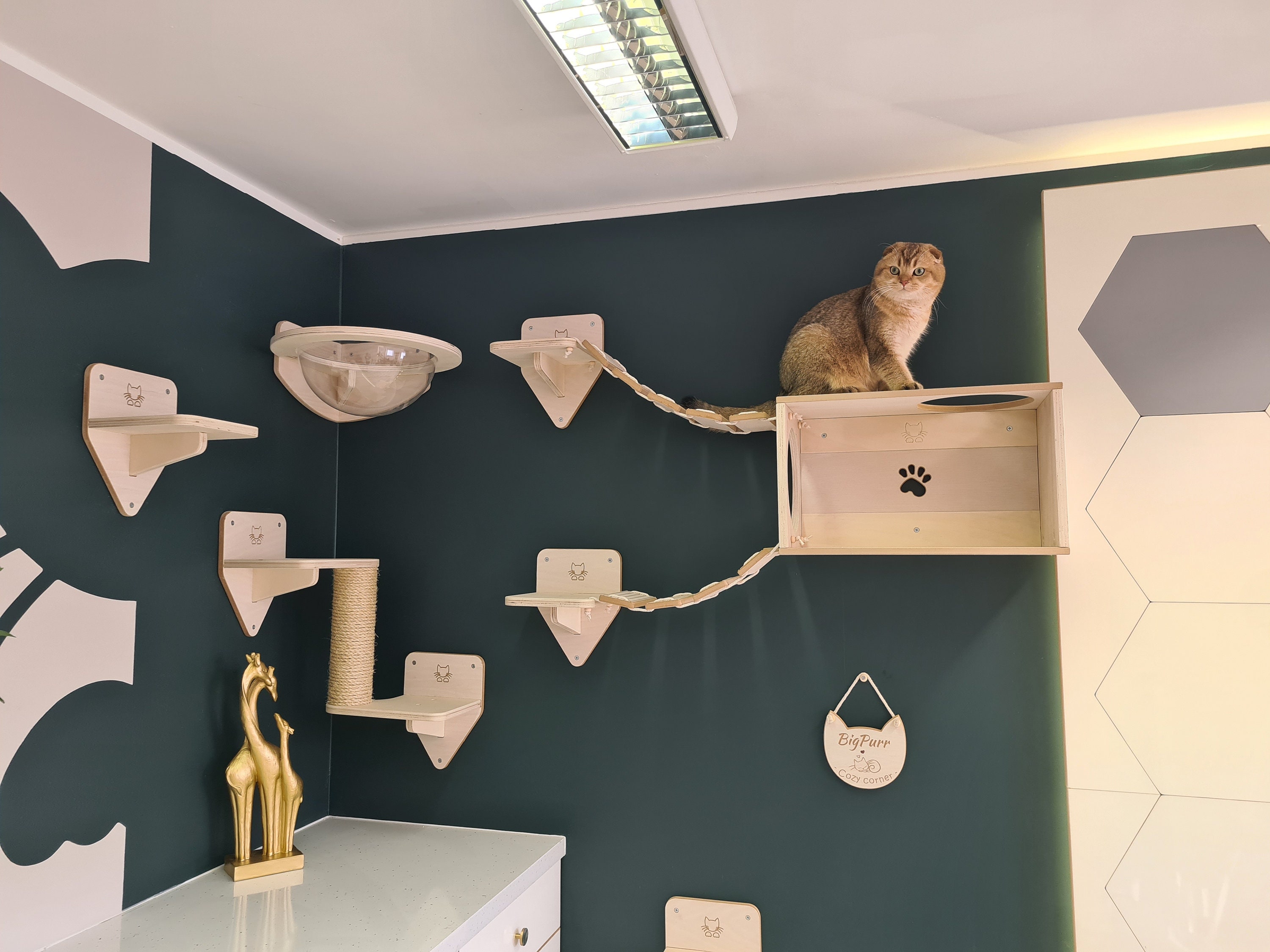 Bigpurr Cozy Corner Wall Cat Playground Etsy UK