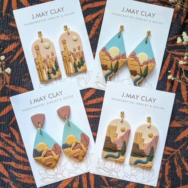 UTAH COLLECTION - National Park Polymer Clay Earrings (Zion, Narrows, Arches, & Bryce Canyon)