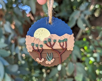 JOSHUA TREE National Park - California - Handmade Clay Holiday Tree Ornament (Polymer Clay, Lightweight, National Park Gifts)