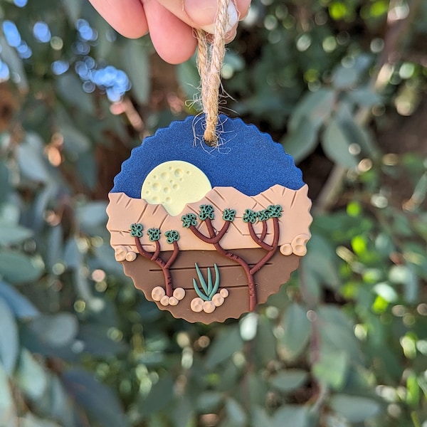 JOSHUA TREE National Park - California - Handmade Clay Holiday Tree Ornament (Polymer Clay, Lightweight, National Park Gifts)