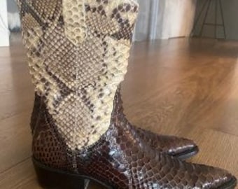 Bottes cowboy en cuir python en parfait état