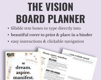 2024 Vision Board Kit, Dream Board Bundle, Ultimate Digital Life Planner, Vision Board Digital | Dream Aspire Manifest Vision Board Planner