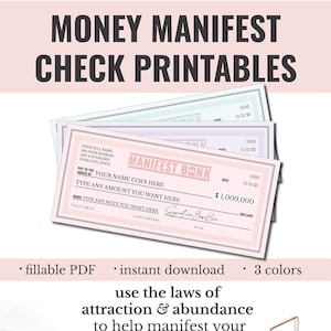 Cheque de manifiesto de dinero 2024 imprimible en rosa rubor (plantilla PDF editable de cheque en blanco)