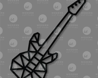 Geometric guitar SVG// Wall art SVG// Laser cut file