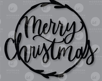 Merry Christmas Hoop SVG// Christmas SVG Design// Christmas Sign SVG// Cricut// Silhouette// Glowforge
