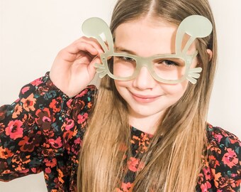 Kids Bunny Glasses SVG// Easter Bunny Ears Glasses SVG// Laser cut file// Glowforge