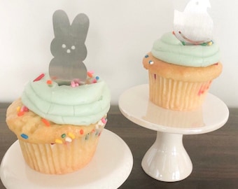 Peep cupcake topper SVG// Cupcake topper SVG// Easter cupcake topper// Laser cut file// Glowforge