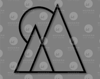 Geometric mountainscape SVG// Mountains wall art SVG// Laser cut file