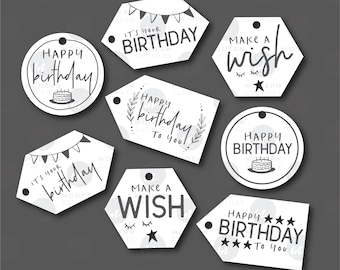 Birthday gift tags SVG bundle// Birthday tag SVG// Laser cut file