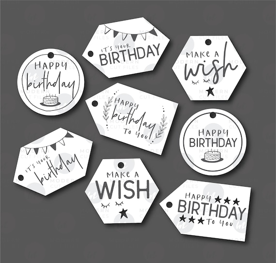 Birthday Gift Tags SVG Bundle// Birthday Tag SVG// Laser Cut | Etsy UK