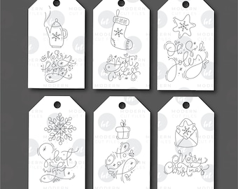 Holiday Gift Tags SVG//Christmas Gift Tag Set SVG // Laser Cut File