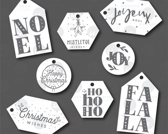 Holiday Gift Tags SVG//Christmas Gift Tag Set SVG// Laser Cut File