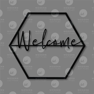Sinal de boas-vindas hexagonal SVG // Coroa de boas-vindas hexagonal SVG // Arquivo cortado a laser // Glowforge