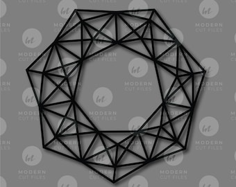 Geometric wreath SVG// Wall art SVG// Laser cut file // glowforge