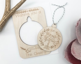 Tarjeta navideña SVG//Tarjeta de adorno perforada SVG // Archivo de corte láser