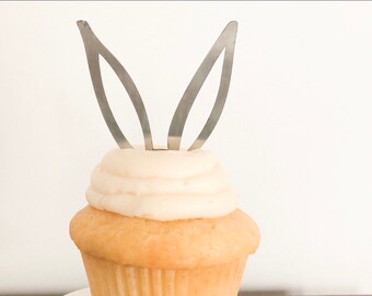 Bunny ears cupcake topper SVG// Cupcake topper SVG// Easter cupcake topper// Laser cut file// Glowforge