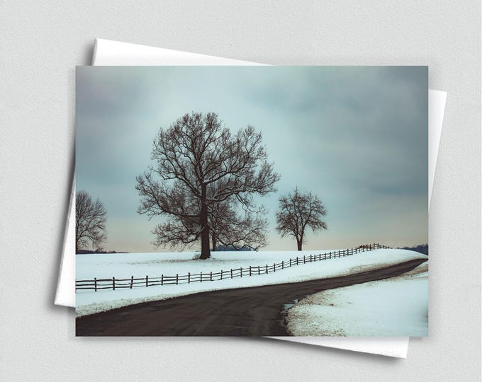 Winter Wonderland Notecard, Snowy Scene Stationery, Seasonal Greeting Card Set