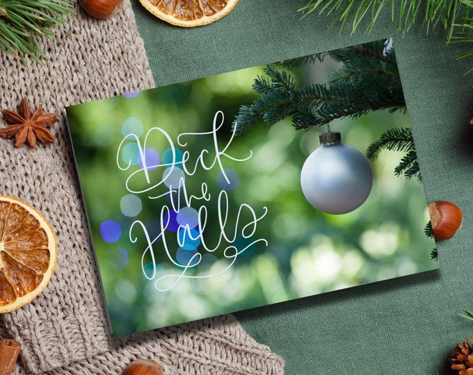 Deck the Halls Christmas Card - Blank Notecard