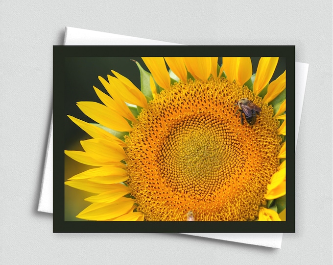 Bee and Sunflower Notecard: Blank Greeting Card