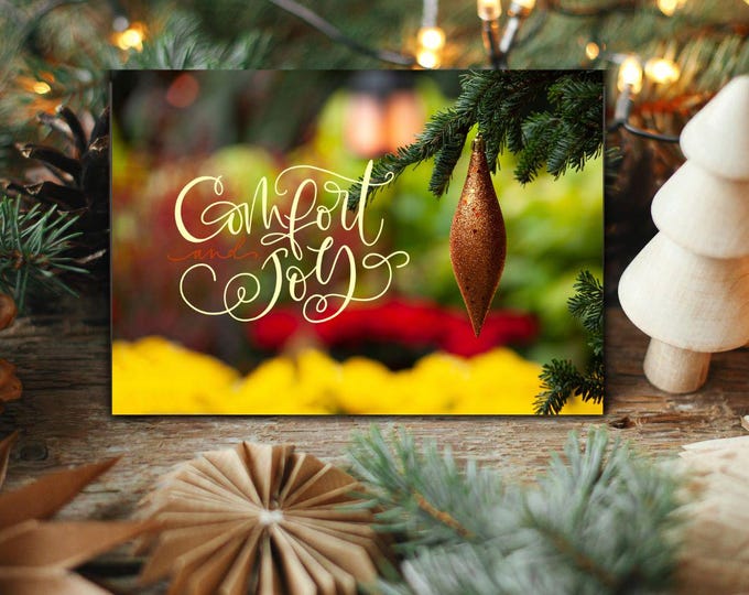 Comfort and Joy Christmas Card - Blank Notecard