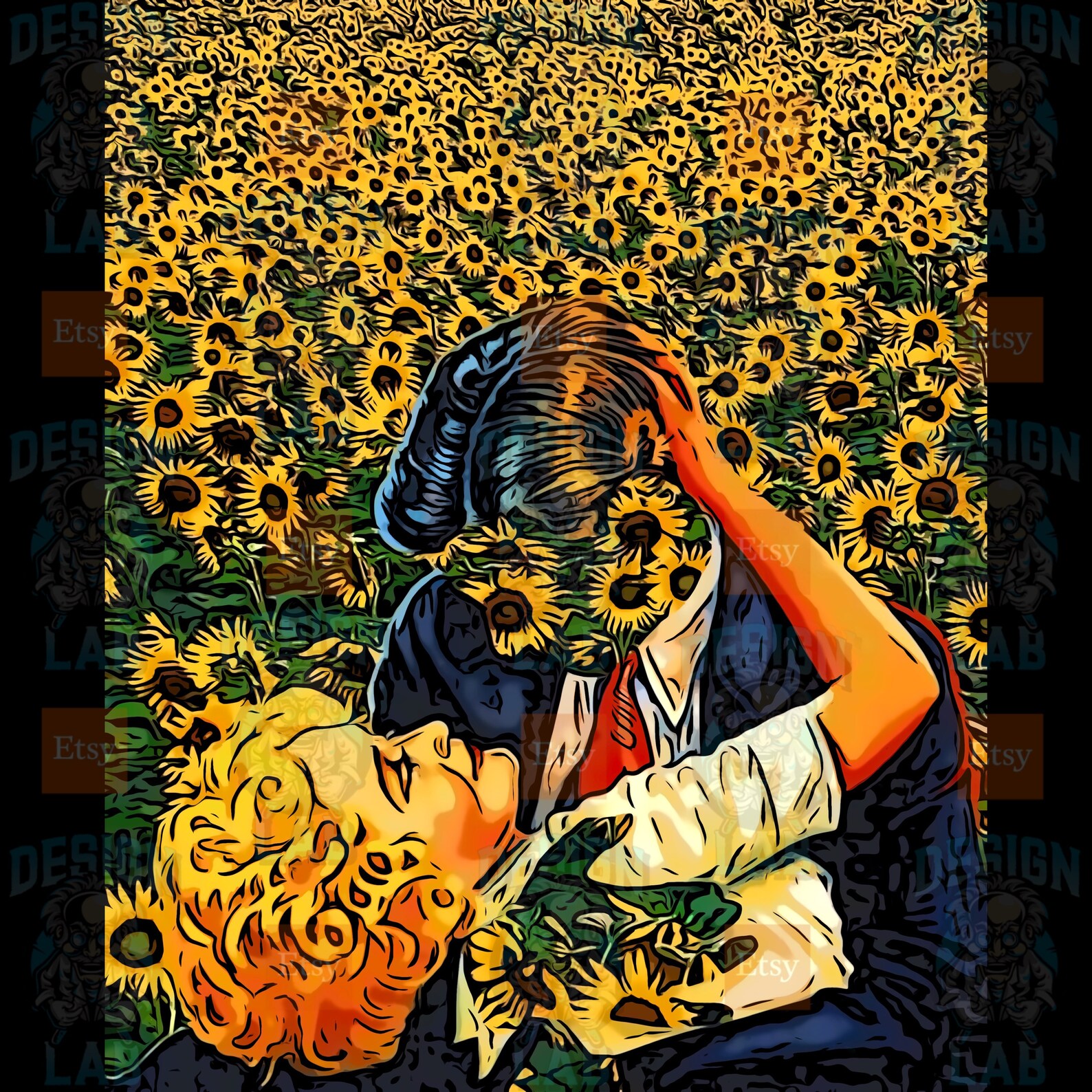 Sunflower Kiss PNG Digital Design Download Instant Download Etsy